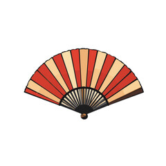 Flat colored traditional fan vector illustration