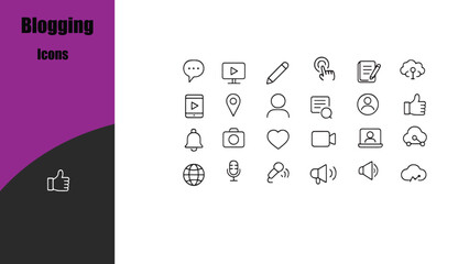 Blogging  Icons set