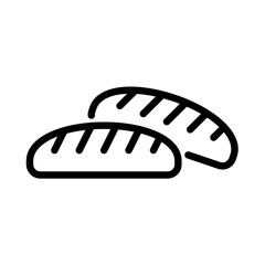 Bread outline icon. baguette black line illustration.