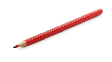 Single Red Pencil Isolated on White Background, HighResolution for Creative Projects