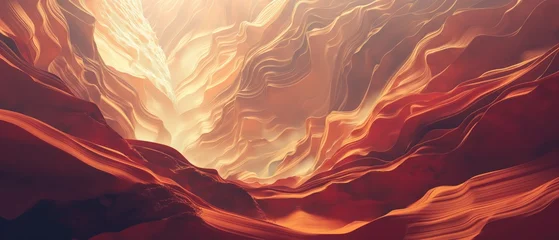 Keuken achterwand Bordeaux Abstract canyon landscape with warm tones and dramatic light effects  © Hard