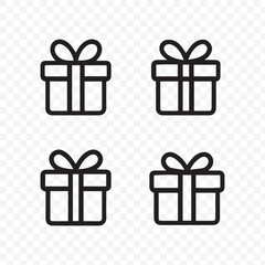 Elegant Gift Box Icon Set