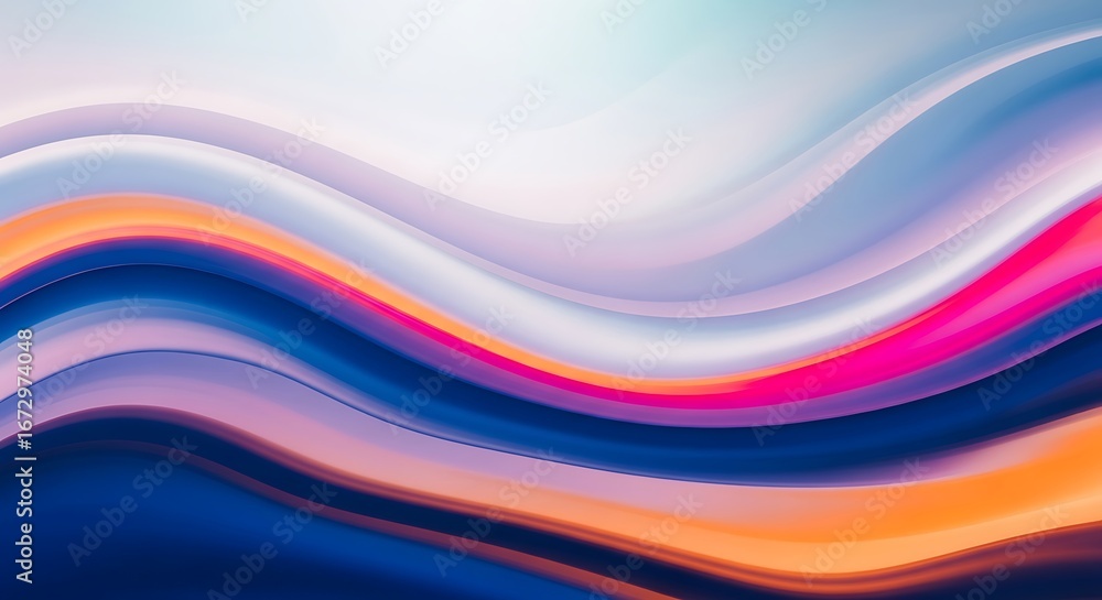 Poster dynamic fluid art with colorful gradients and wavy transitions background
