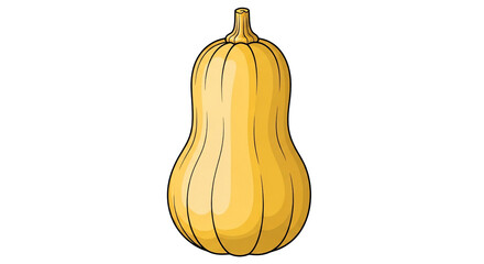 Yellow Gourd Illustration on Transparent Background