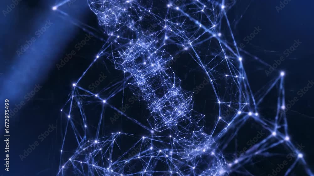 Aufkleber abstract digital network of interconnected nodes, representing data flow and connections.