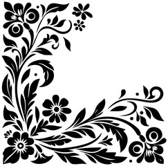 Elegant floral corner flourish design for decorative accents and borders