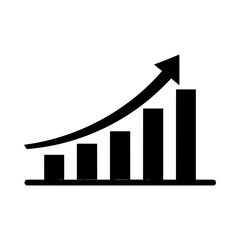 Growth chart arrow graph diagram success finance silhouette vector illustration