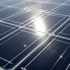 Aerial view of a solar farm in the desert at sunset, rows of photovoltaic panels reflecting golden light, clean energy concept, wide landscape, ultra-detailed, cinematic lighting