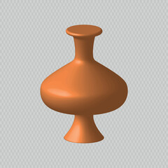 Vector illustration of an orange brown decorative vase with wide base and narrow neck. Stylish element for design, decor, and print projects.