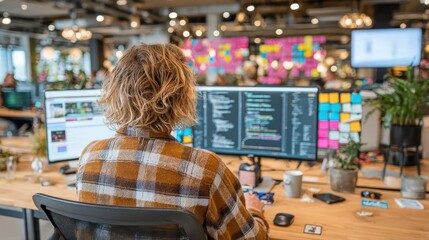 Obraz premium Focused work at the modern workspace