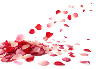 Pink and Red Rose Petals Falling Romantic Background Texture transparent PNG