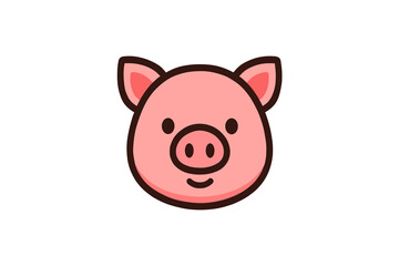 funny pig logo cartoon