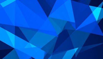 Abstract geometric pattern of overlapping triangles in shades of blue