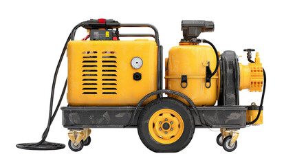 Fototapeta premium Portable pumping machine background isolated on a Transparent background, PNG file.