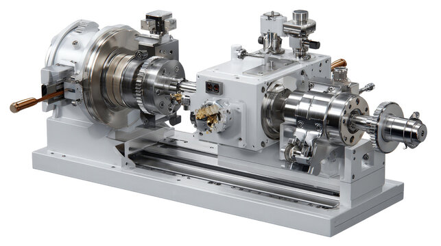 Precision metal lathe background isolated on a Transparent background, PNG file.