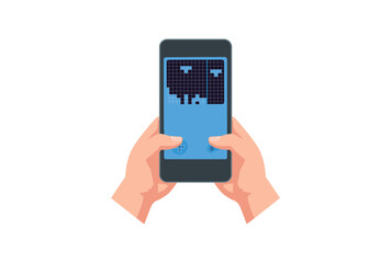 Illustration play game in smartphone