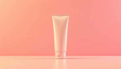 Minimalist Cream Tube Product Photography.