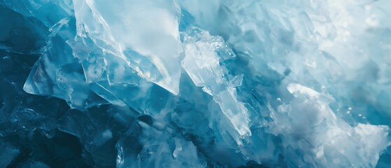 Fototapeta premium Frozen beauty: close-up of jagged ice formations with translucent blue tones
