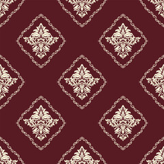 Elegant Seamless Damask Wallpaper – Vintage Ornamental Design