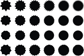 black Badge Shapes Collection – Labels, Stickers, and Discount Tags.