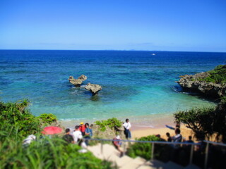 Heart Rock, Kouri Island, Okinawa, Japan - Diorama Effect