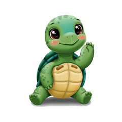 Fototapeta premium This design highlights the charm of a turtle, making it a symbol of patience, innocence, and lovable character.