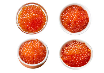 Collection Delicious caviar isolated on transparent or white background