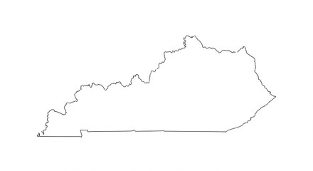 Clean vector map of Kentucky state for educational materials and presentations