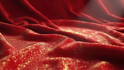 Red velvet with spread gold glitter texture - Powered by Adobe