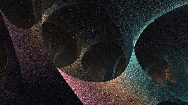 Abstract Glittering Shapes Space Design