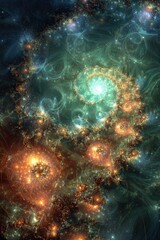 Obraz premium Colorful Spiral Nebula in Deep Space