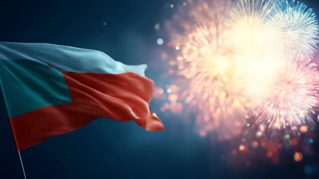 Comoros flag fireworks celebration