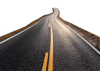 road isolated on transparent or white background