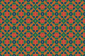 Colorful Islamic Tile Seamless Pattern