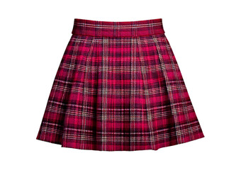 Stylish plaid skirt perfect for casual outings isolated on transparent or white background