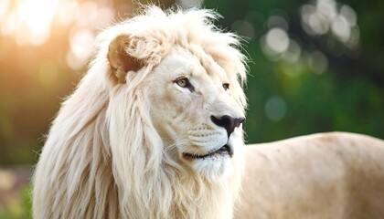 Fototapeta premium Majestic white lion portrait (1)