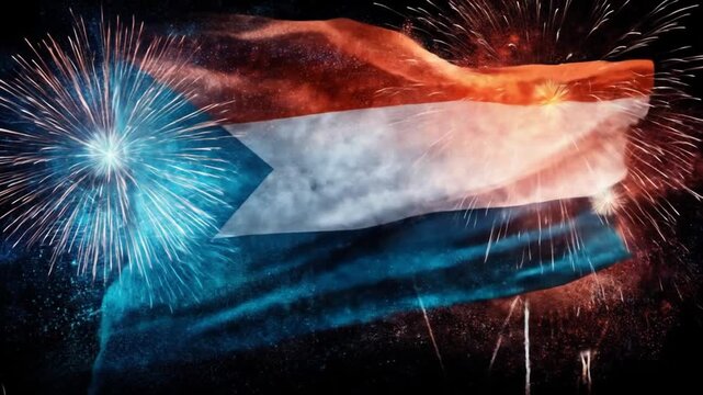 Fireworks celebration dutch flag