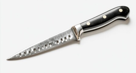 Sharp kitchen knife, black handle