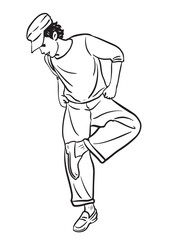 Fototapeta premium Contemplative Pose: A solitary individual stands, lost in thought, their posture speaking volumes. 