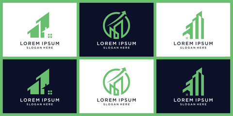 Real estate logo design set