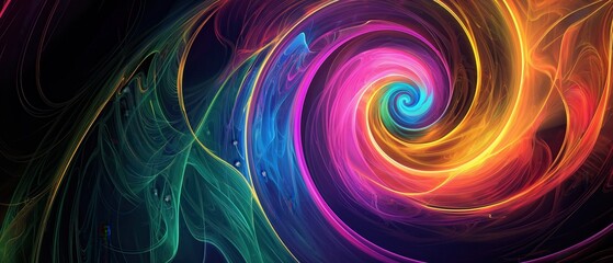 Fototapeta premium Vibrant swirling nebula abstract art background