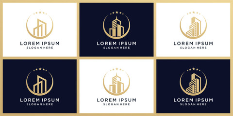 Star building logo design set