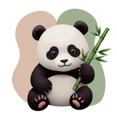 Obraz premium A playful panda vector that highlights fun and innocence, creating a delightful image full of warmth and cheer.