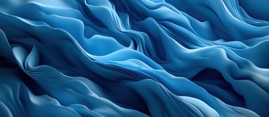 Obraz premium Abstract Blue Wavy Fabric Texture Background
