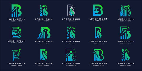 Letter B logo design set template © MRANTAZI57
