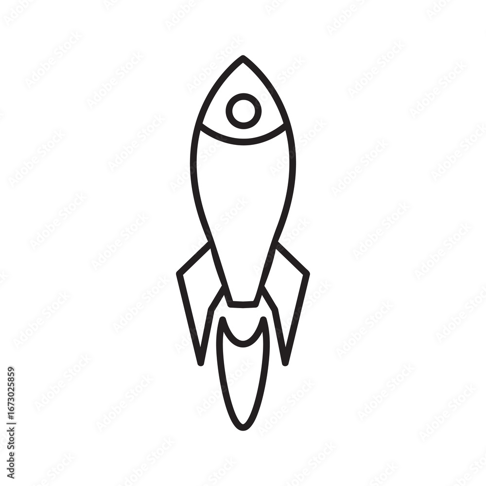 Poster rocket vector logo set collection simple linear illustration for web and app..eps