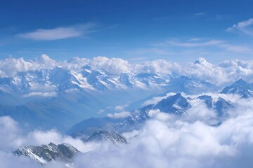Naklejka premium Clouds over the mountains, nature background.