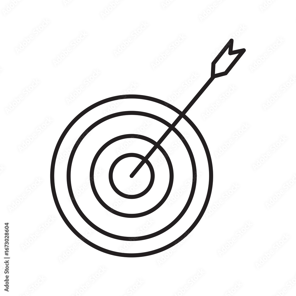 Poster target vector logo set vector linear illustration for web and app..eps