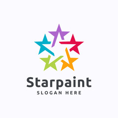 Colorful Star Logo Vector. Simple star icon design template.