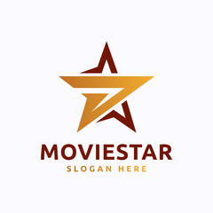Star Logo Vector. Up arrow icon. Simple star design template.